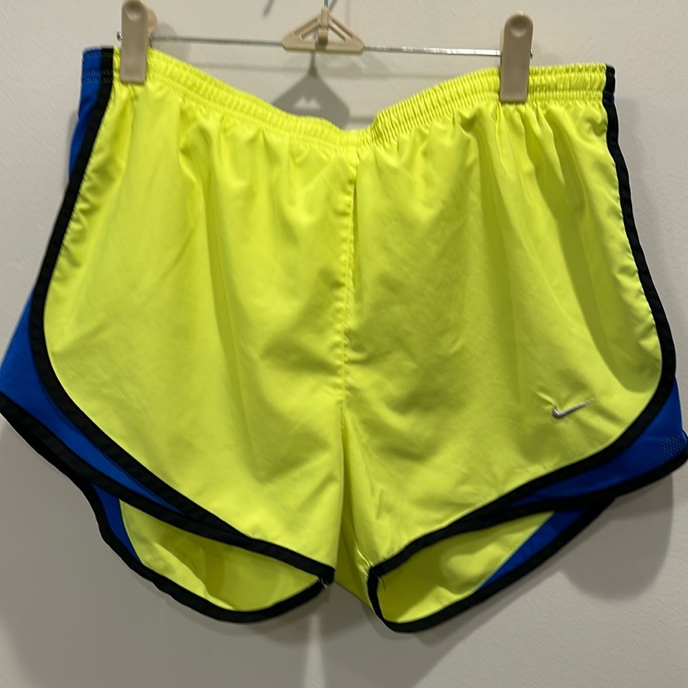 Nike Dri-Fit running shorts Yellow, blue and black Medium